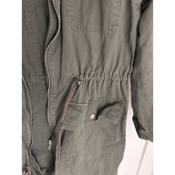 Women’s Love Tree Army Olive Green Khaki Utility Military Jacket Coat Size Small - Picture 7 of 8